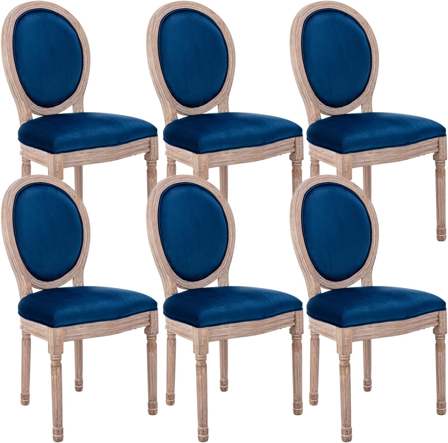 ONKER French Country Dining Chairs Set of 6, Vintage Louis Chairs with