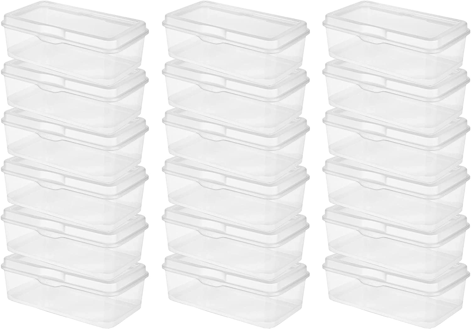 ONKER Large FlipTop, Stackable Small Storage Bin with Hinging Lid