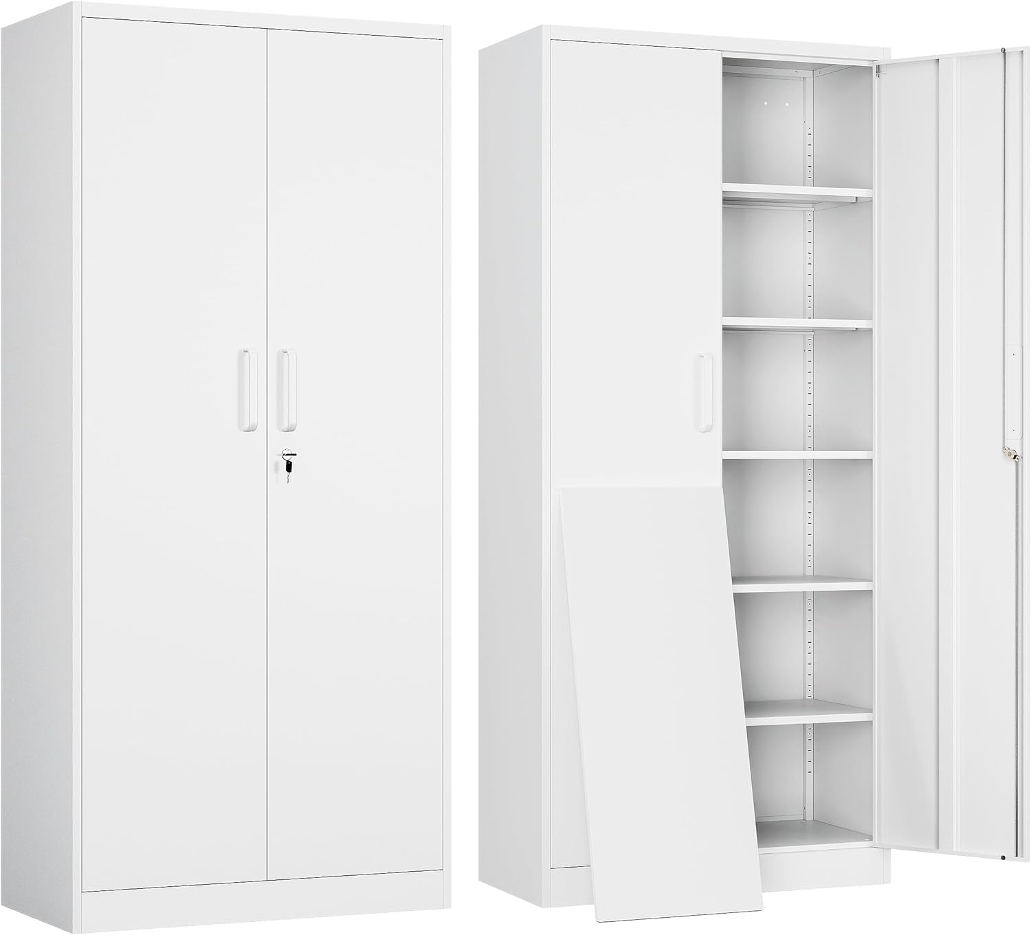 ONKER Metal Garage Storage Cabinet with 2 Doors and 5 Adjustable ...
