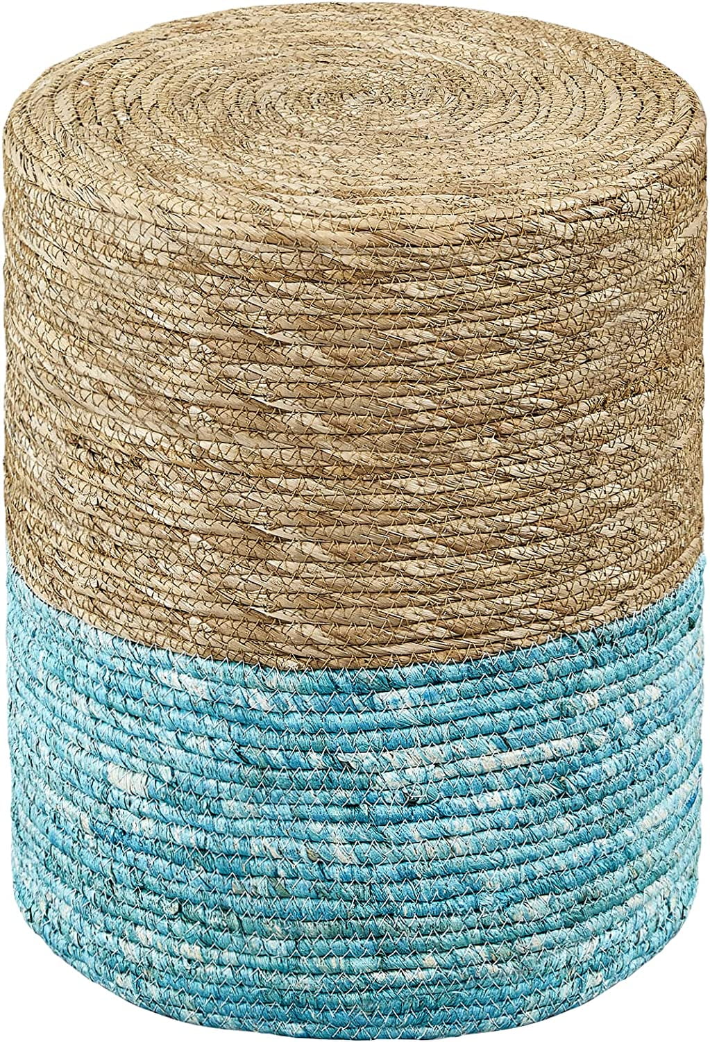 ONKER Ottoman Poof, Natural Seagrass Poufs, Hand Weave Round Footstool