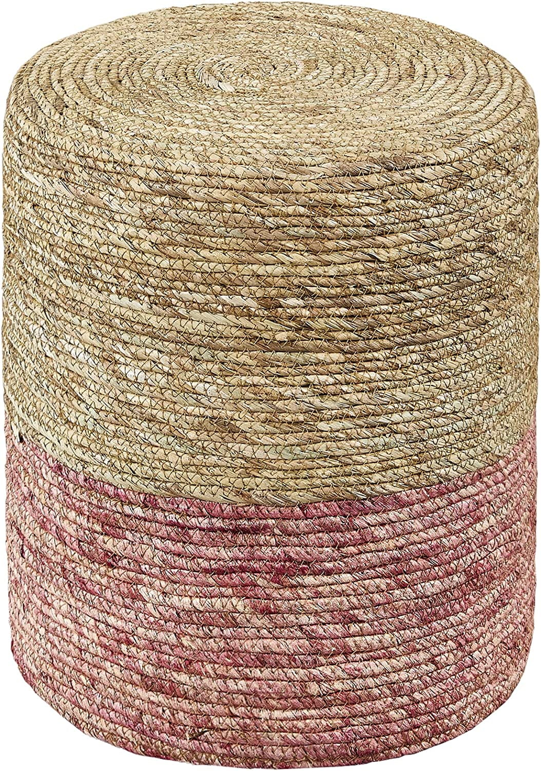 ONKER Ottoman Poof, Natural Seagrass Poufs, Hand Weave Round Footstool