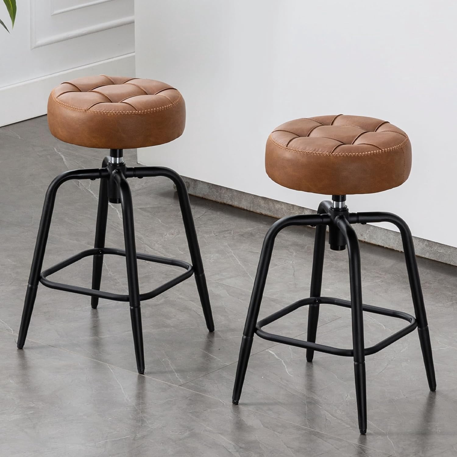 ONKER Swivel Bar Stools Set of 2, 24 inch Counter Height Bar Stools for ...