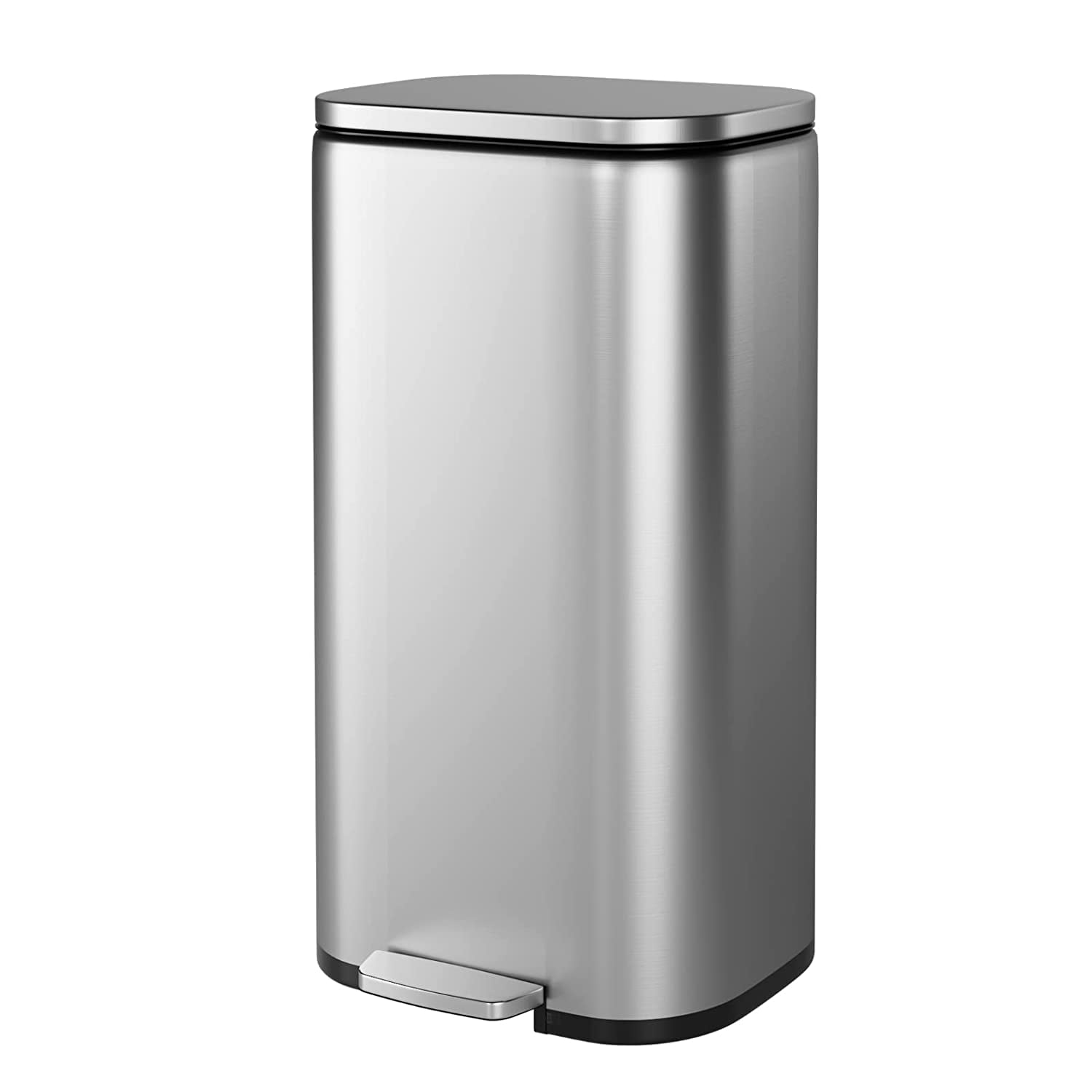 ONKER Trash Can, Stainless Steel Garbage Can with Silent Lid, Durable
