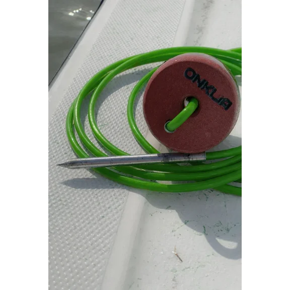 ONKIJA 10ft Tangle-Free Fishing Stringer Green Float & Aluminum Spike