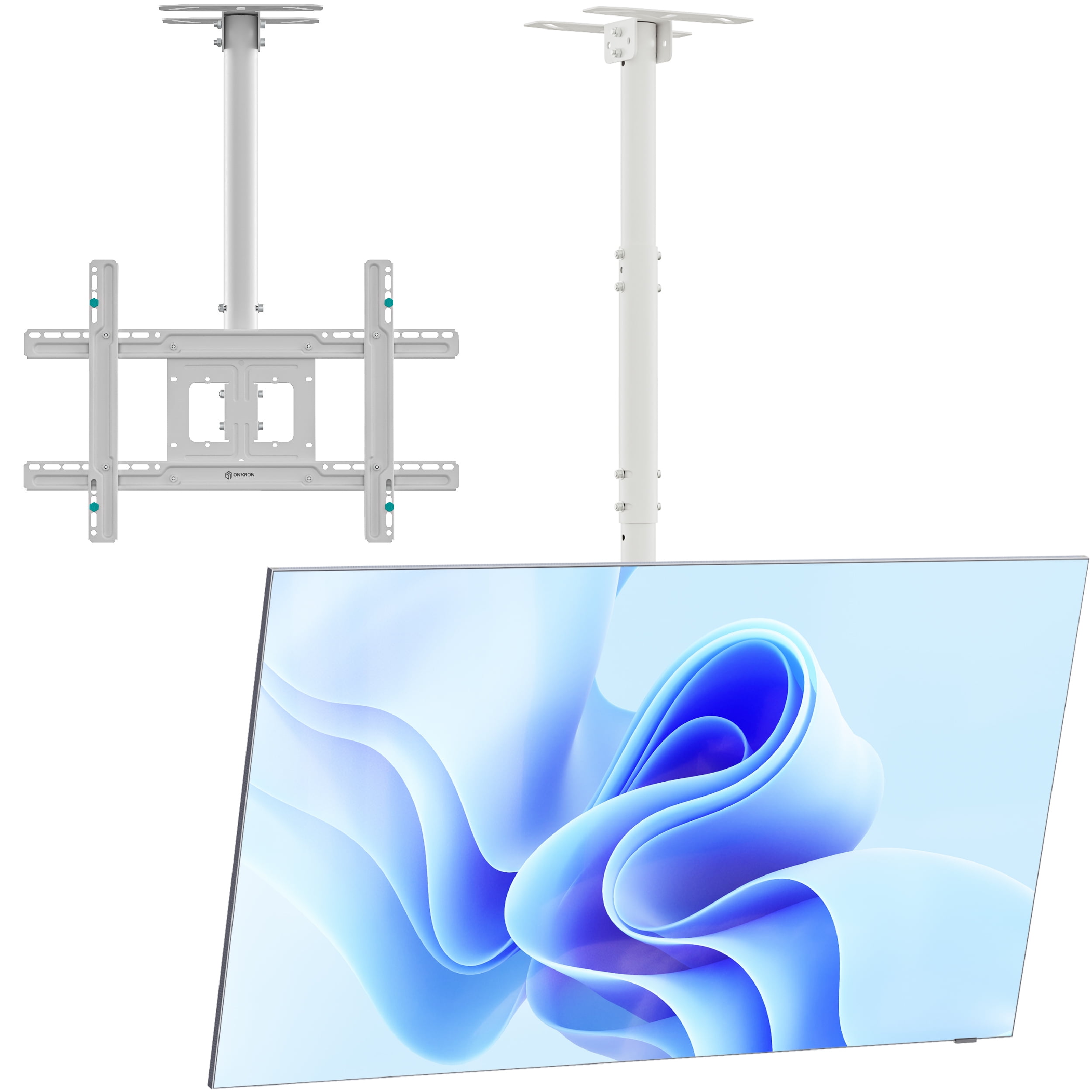 ONKRON Ceiling TV Mount for 32”-80” Flat/Curved Screens up to 150 lbs – Tilting Swiveling max 600x400 VESA