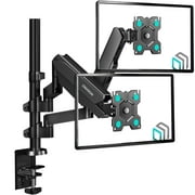 ONKRON Dual Monitor Arm for 13-32 inch Screens up to 17.6 lbs Each - Monitor Mounts for 2 Monitors - Dual Computer Monitor Stand for Desk, VESA 75x75 100x100, Adjustable Gas Spring Desk Mount Black