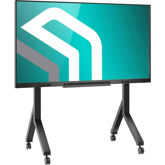 ONKRON Mobile TV Stand for 70-110 Inch TVs up to 266 lbs, Height Adjustable TV Portable Stand with Wheels, max VESA 1000x800, Heavy Duty TV Cart Rolling TV Stand with Shelf Black