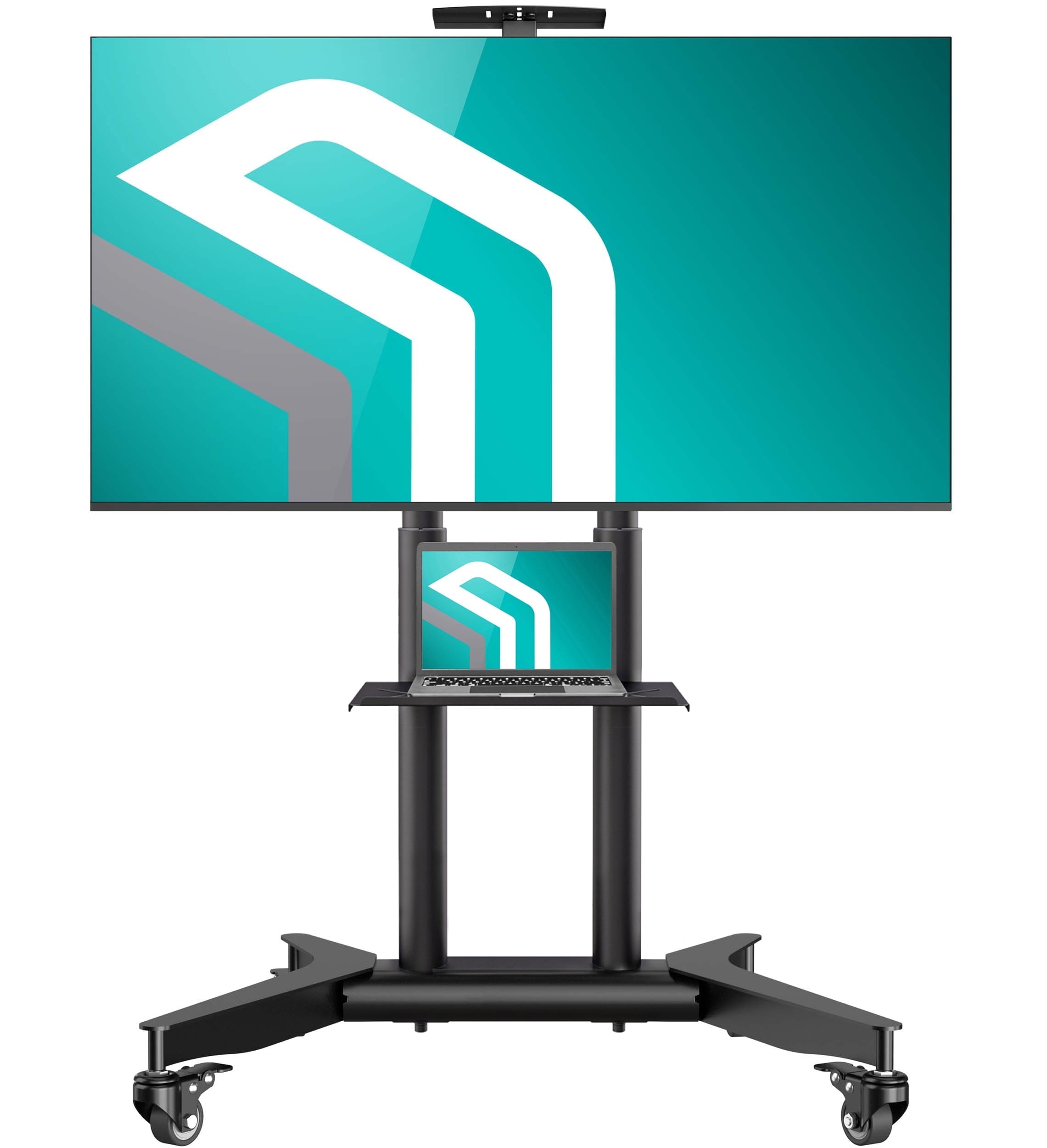 ONKRON Mobile TV Stand, Rolling TV Cart Height Adjustable for 32-75 Inch TVs up to 132 lbs VESA up to 600x400 Black
