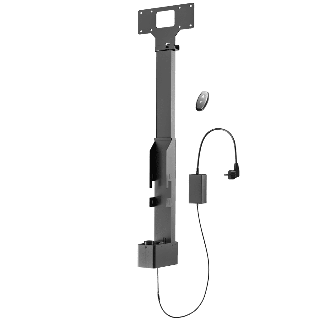 Black Motorized TV Lift with Remote Control for Mobile TV Stand