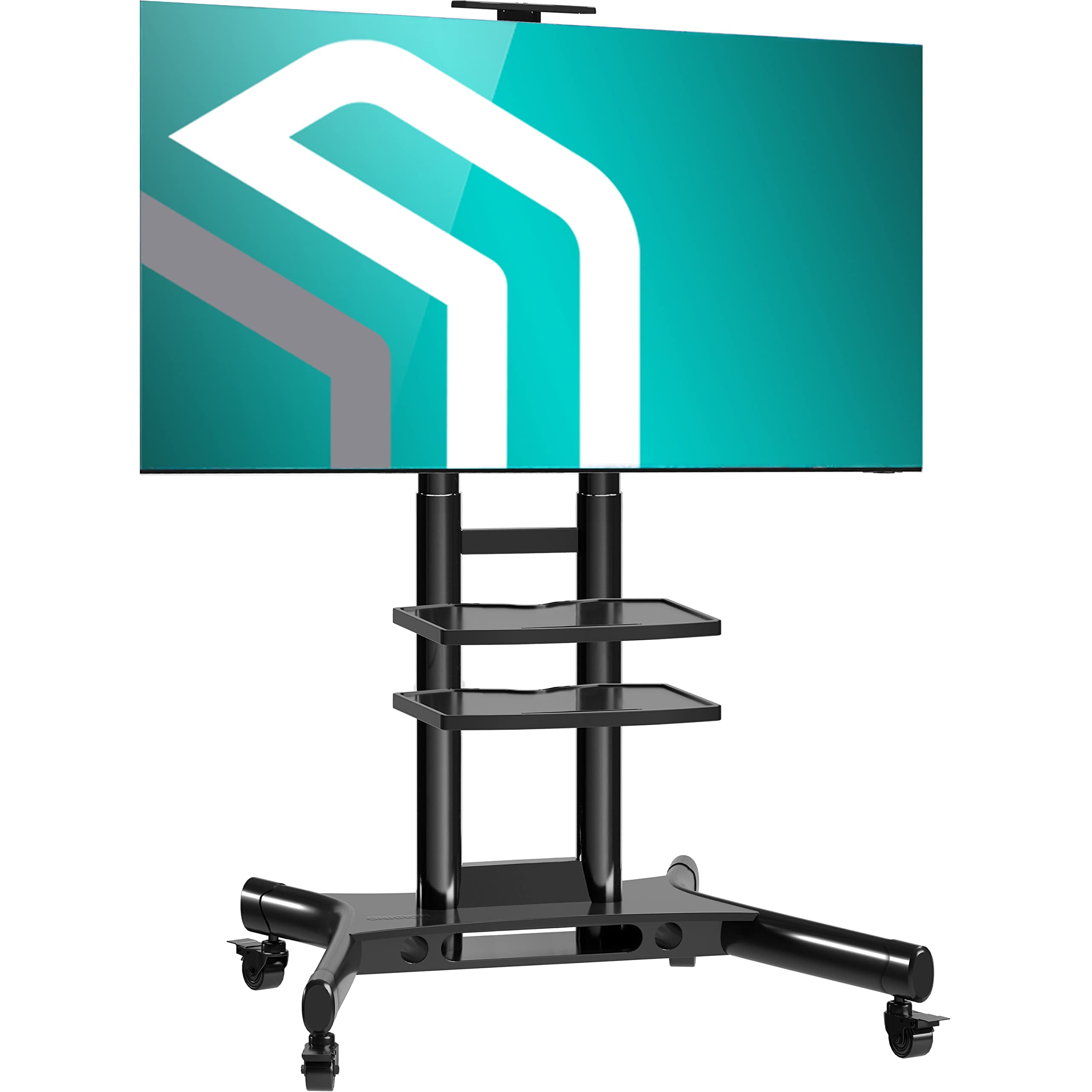 ONKRON Portable TV Stand With Wheels Rolling Adjustable TV Stand for