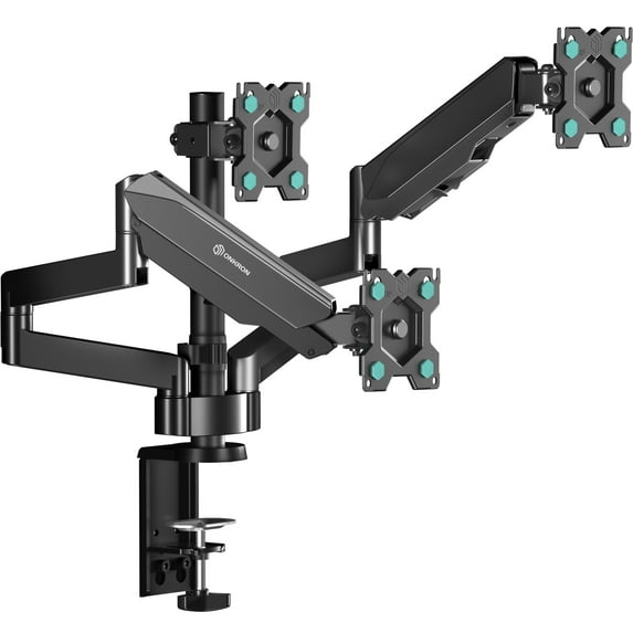ONKRON Triple Monitor Desk Mount Stand for 13” to 32-inch LCD LED Screens up to 17.6 lbs G280 Black