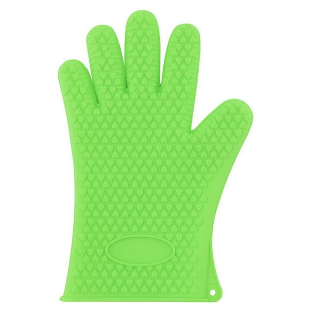 ONLINE Heat Resistant Silicone Grilling Glove Green