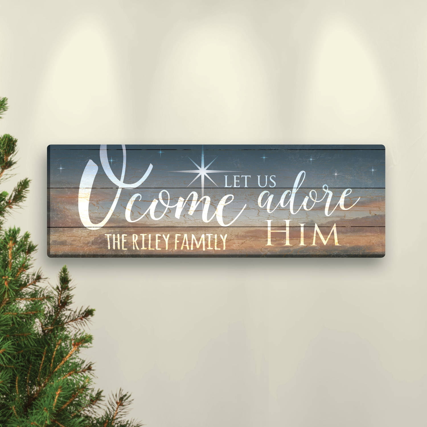 ONLINE O Come Let Us Adore Him 9” x 27” Canvas Art Board
