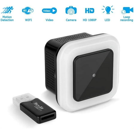 ONLINE Spy Hidden Camera with LED Light, 1080P, Wireless Surveillance Camera, Black