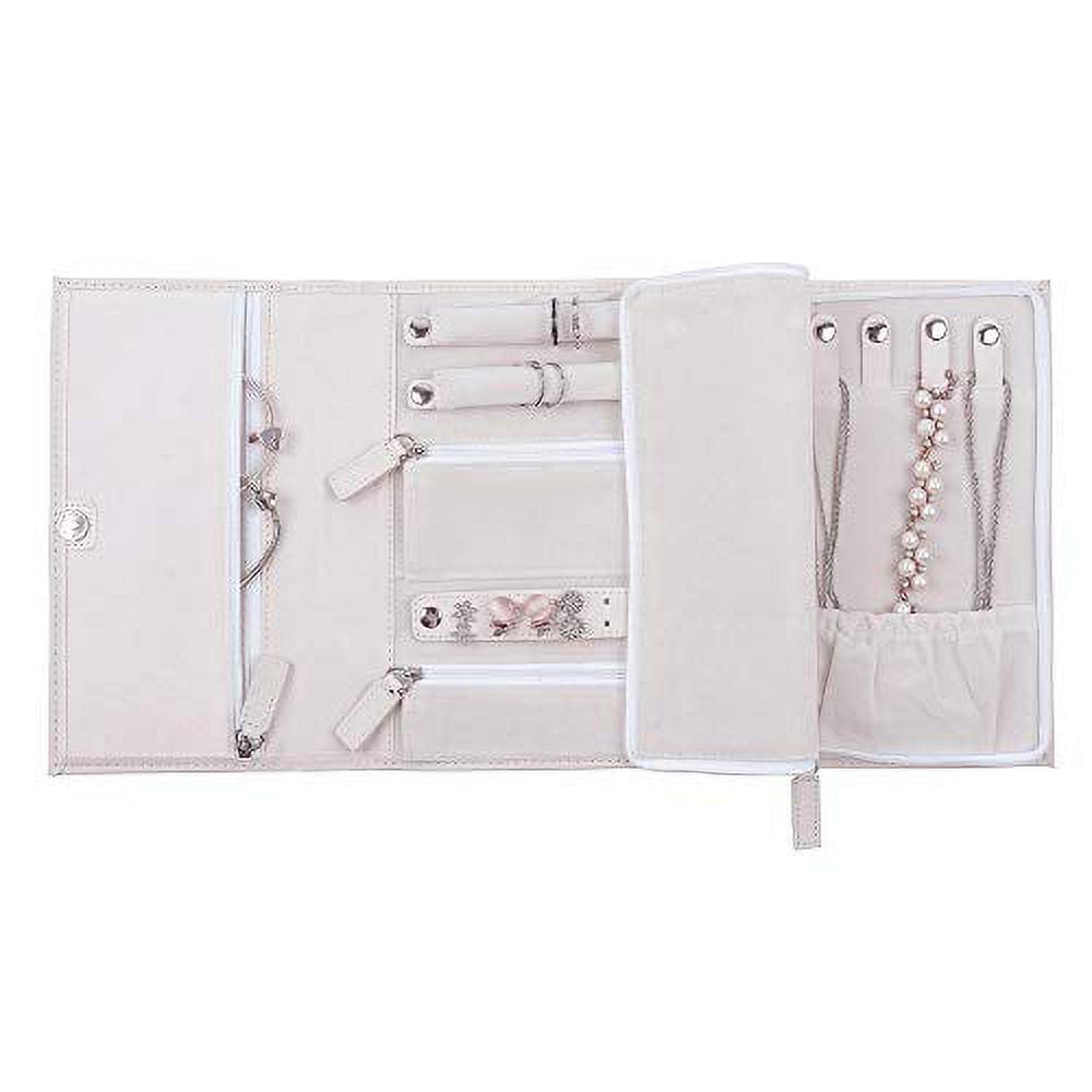 ONLVAN Leather Travel Jewelry Case Roll Bag Soft Travel Jewelry