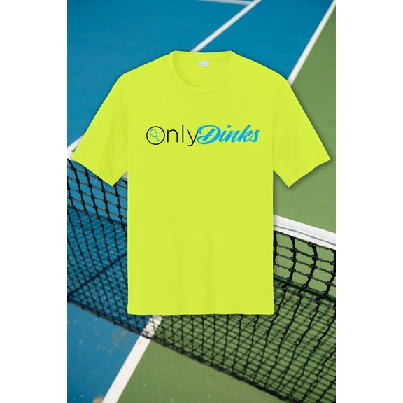 ONLY DINKS Pickleball T-Shirt, Fans of Dinks, Neon Yellow, 3X - Fun Pickleball Tee Gift