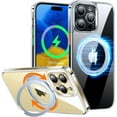 thumbnail image 1 of ONLY Designed for iPhone 14 Pro 360°rotatable Magnetic Ring Case, Compatible with MagSafe with Stand, Military Grade Shockproof Translucent Back for iPhone 14 Pro Case 6.1Inch, Clear, 1 of 13