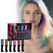 ONLYEOR 10 Colors Festive Fun Hair Chalk Combs, Hair Chalk Comb, New Chalk Hair Color for Girls, Temporary Wash out Hair Color Kids, for Birthday Christmas New Year Cosplay Hair DIY Party B