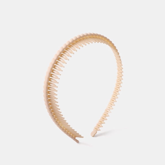 ONLYEOR Beige Frosted Toothed Headband, Anti-Slip Hair Ties for Face Washing, Daily Use Versatile Hairband, For Skincare & Makeup
