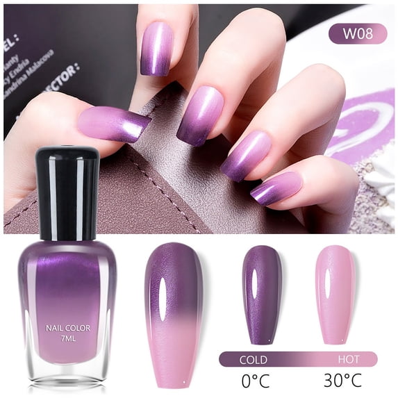 ONLYEOR Color Changing Gel Nail Polish, Mood Temperature Change 4 Color Gel Polish Soak Off Nail Art, Christmas Gifts New Year Holiday Salon DIY at Home (H)