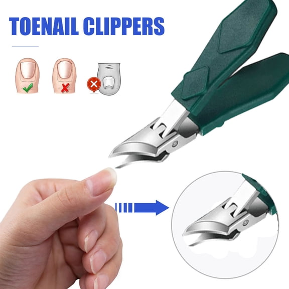 ONLYEOR Eagle Beak Beveled Nail Clippers, Long Handle Wide Jaw Slanted Nail Clipper, Upgrade Stainless Steel Wide Jaw Opening Anti-Splash Nail Clipper Set of 3-Piece, for Ingrown & Thick Toenails (B)