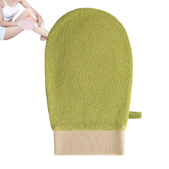 ONLYEOR Green Exfoliating Bath Mitt, Textured Shower Exfoliator Glove, Deep Cleansing Body Scrubber, Stretchable with Hanging Loop