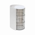 thumbnail image 1 of ONLYEOR Hair Accessories Organizer with Hair Brush Holder, 3-Layer Clear Hair Accessories Organizer Rotatable Small Jewelry Box, Earrings, Necklaces, Bracelets, Rings, and Daily Accessories, 1 of 5