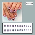 thumbnail image 1 of ONLYEOR Halloween Press On Nails Set, 4 Spooky Designs with Pumpkin Ghost & Drip Print, Reusable Fake Nails for Party & Daily Wear, B, 1 of 6