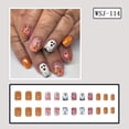 thumbnail image 1 of ONLYEOR Medium Press On Nails Set, 5 Spooky Designs with Pumpkin Ghost & Spider Web, Reusable Fake Nails Kit for Women, 1 of 6