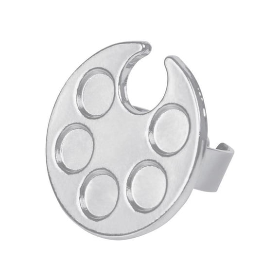 ONLYEOR Mini Nail Art Palette, Nail Polish Palette, Mini Manicure Palette Metal Paint Palette Finger Rings Nail Art Tools Makeup Palettes (A)