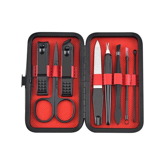 ONLYEOR Nail Clippers Set Fingernail and Toenail Clipper Cutters for Men and Women, Nail Clippers and Beauty Tool Portable Set Manicure Set 8 in 1, for Home, Gift Giving, Salon (E)