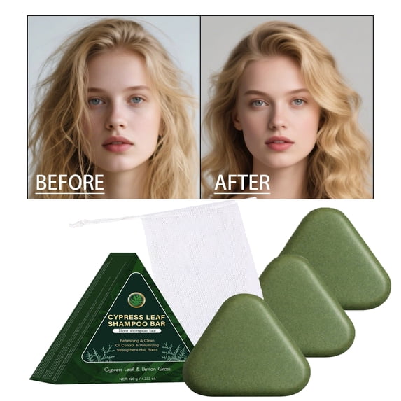 ONLYEOR Nature Triangle Shampoo Bar, Usman Grass Shampoo Bar, Strengthens Smooths Hair, Natural Shampoo Bar For All Hair Types 120g