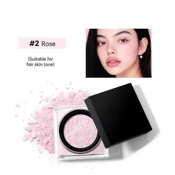 ONLYEOR Pressed Face Powder, Finishing Powder, Sets Makeup, Controls Shine & Smooths Complexion, Waterproof Long Lasting Finishing Powder (Rose)