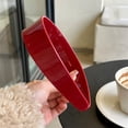 thumbnail image 1 of ONLYEOR Red Glossy Wide Acetate Headband for Women, Tortoise & Solid Colors Hairband, High Gloss Finish & Non-Slip, For Daily & Party, 1 of 5