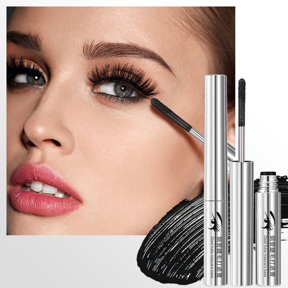 ONLYEOR Small Steel Tube Mascara, Curling Long Lasting Eye Lash Enhancer with Fine Brush Head, Waterproof Smudge Proof Makeup for Daily Commute and Party, 1PC