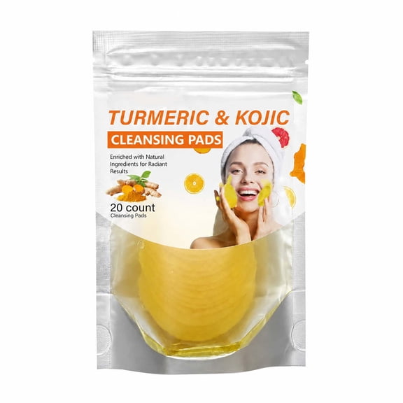 ONLYEOR Turmeric Cleansing Pads, Brightening & Moisturizing Face Wipes, Gentle Exfoliating, Deep Cleansing, Daily Facial Care, 20 Count