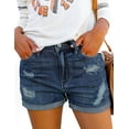 thumbnail image 1 of ONLYSHE Blue Casual Shorts Plus Size Denim Jeans for Women Washed Vintage Zipper XL, 1 of 6