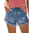 thumbnail image 1 of ONLYSHE High Waisted Blue Jean Shorts for Women, 1 of 6