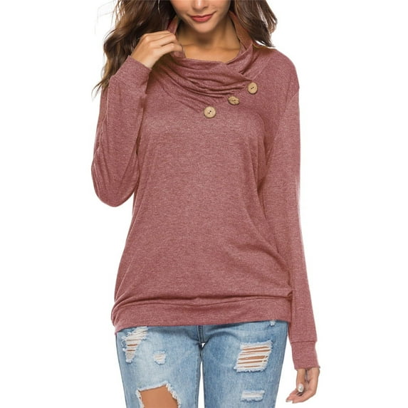 ONLYSHE Casual Comfy Sweatshirts for Women Cowl Neck Long Sleeve Pullover Tunic Tops