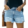 thumbnail image 1 of ONLYSHE Casual Shorts for Women Denim High Waist Shorts with Pockets Blue S, 1 of 6