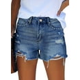 thumbnail image 1 of ONLYSHE Front 4 Zipper Jean Shorts Juniors Denim High Waisted Light Blue S, 1 of 6