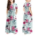 thumbnail image 1 of ONLYSHE Girls Casual Maxi Floral Dress Long Sleeve Holiday Pockets Dresses for 5-13 Years, 1 of 6