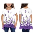 thumbnail image 1 of ONLYSHE Grils Summer Tops Fashionable Short Sleeve T-shirt Casual Daily Shirt for Kids 12-14, 1 of 8