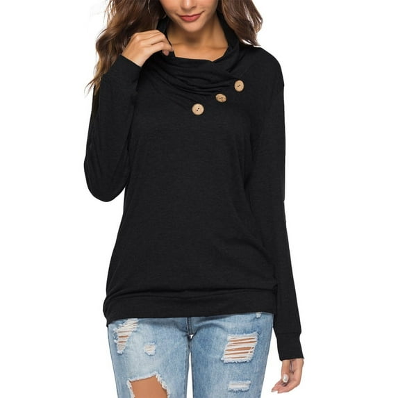 ONLYSHE Long Sleeve Sweatshirts for Women Crewneck Tee Shirts Solid Color Pullover Tunic Tops