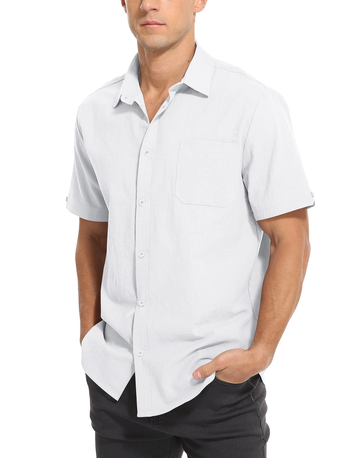 mens long sleeve dress shirt Quattro Flex Dress Shirt with Semi-Spread Collar Black