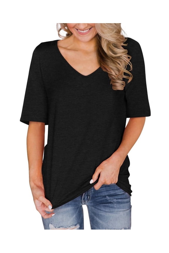 Plus Size T Shirts for Women Summer Tops Loose Tunics Tee Short Sleeve Blouses