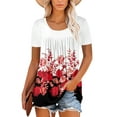 thumbnail image 1 of ONLYSHE Short Sleeve T Shirts for Women Loose Fitting Casual Tunic Tops Summer Flower Print Comfy Blouse, 1 of 7