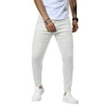 thumbnail image 1 of ONLYSHE Stylish Jeans For Mens Skinny Stretch Denim Pants Distressed Ripped Freyed Slim Fit Jeans Trousers White, 1 of 8