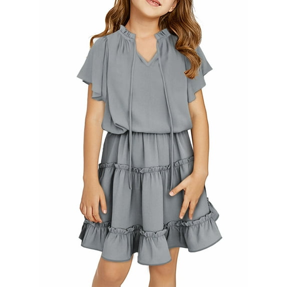 ONLYSHE Sundress Girls Dress Lace Dress Vintage Country Wedding Party Dress 5-13 Years