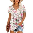 thumbnail image 1 of ONLYSHE Women's Plus Size Short Sleeve T Shirts Floral Dressy Tops Casual V Neck Tunic Blouse for Women, 1 of 7